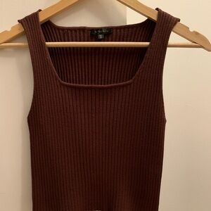 Dynamite Rich Brown Ribbed Tank Top